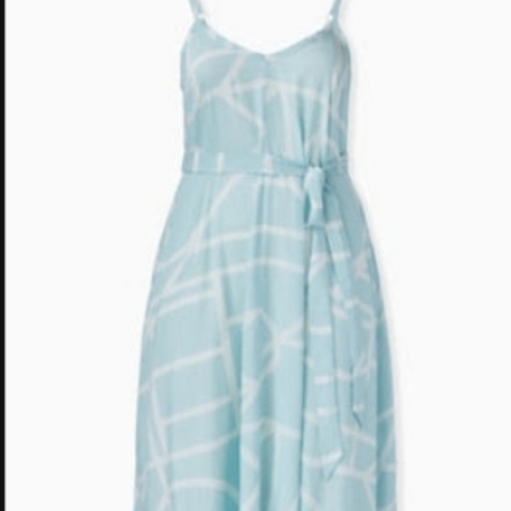 Mint Geometric Pattern Midi Dress